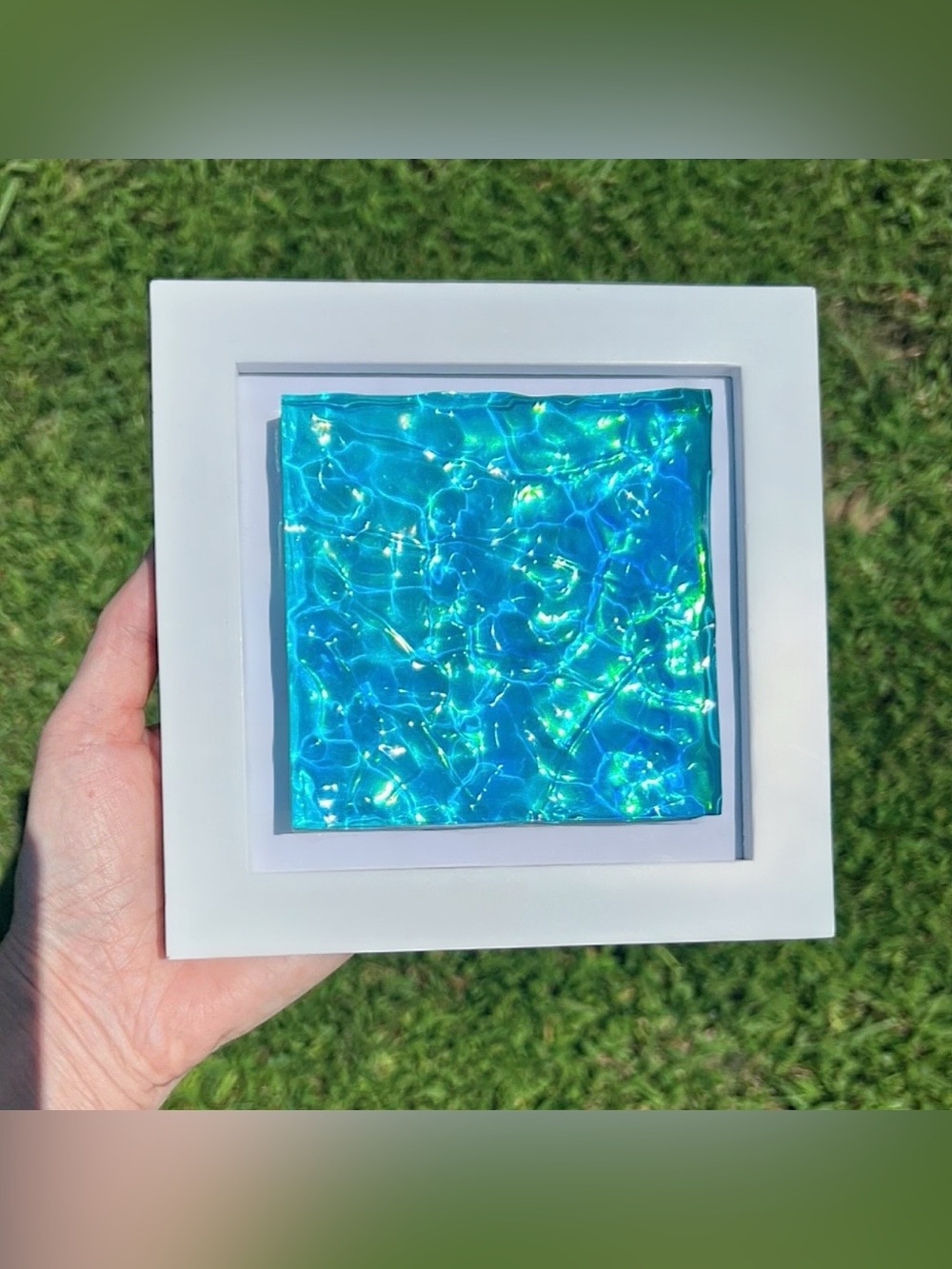 Blue Iridescent Aqua Art - Picture 1 of 5